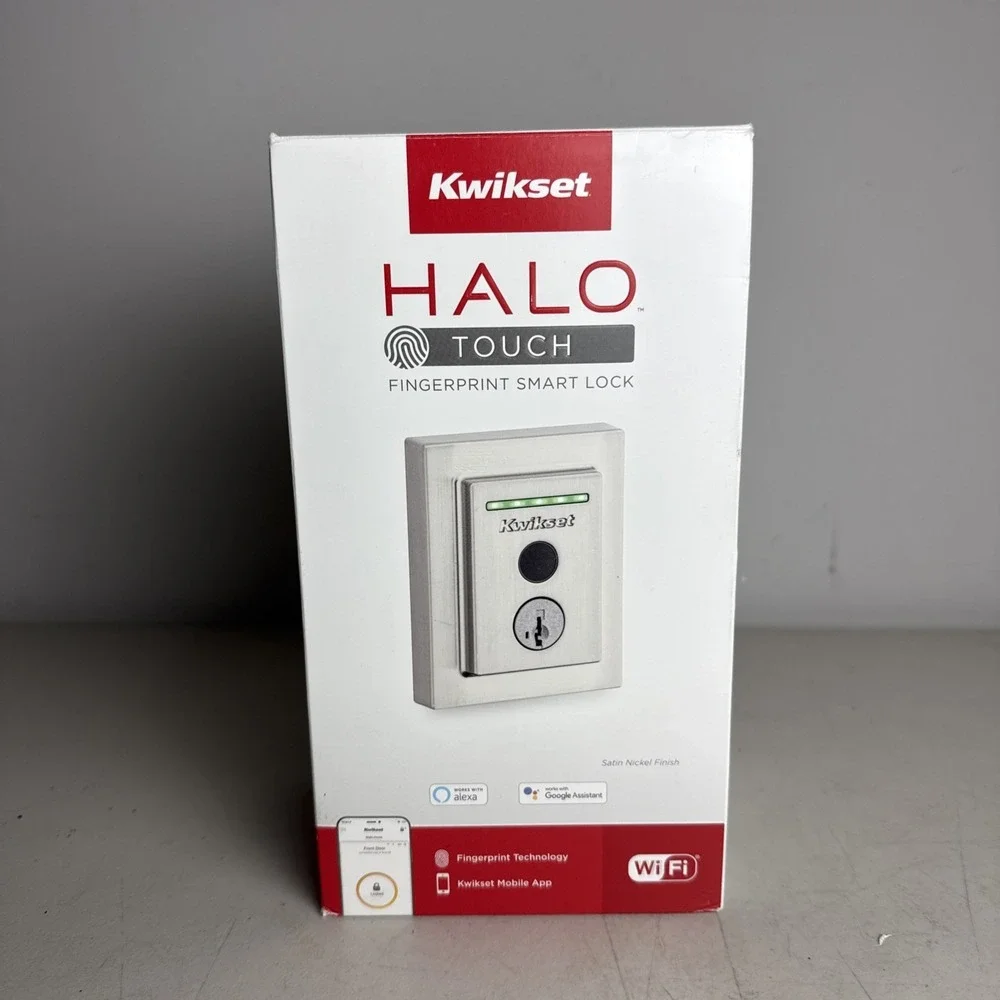 Kwikset Halo Touch Fingerprint Wi-Fi Smart Lock, Keyless Entry Door Low Profile